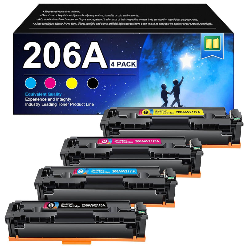 206A/206X Toner, 4-Pack for Color LaserJet Pro MFP M283fdw/M255dw