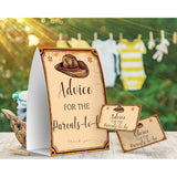 Advice For The Parents-To-Be 1 Sign + 50 Cards, Cowboy Baby Shower Games, Cowboy Theme, Cowboy New Parents Advice Cards, New Mom & Dad Keepsakes (Ges22)