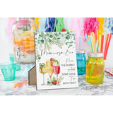 Mom-Osa Bar Baby Shower Sign, Greenery Champagne Gender Neutral Tabletop Sign With Stand, Wooden Game Sign For Baby Shower Birthday Mother'S Day Decor, Gender Reveal Party Favors Supplies-Mq412