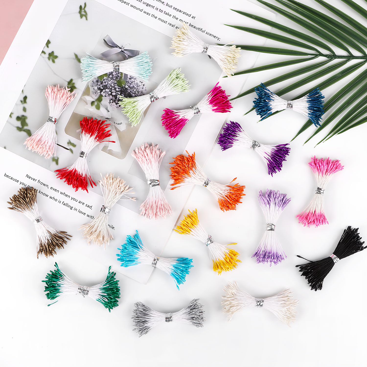 2000Pcs Flower Stamens For Crafts, 1Mm Artificial Pearl Floral Pistil For Diy Floral Picks Card Scrapbook Flower Buds Craft Making Wedding Decoratiaon