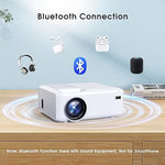 2024 Mini Projector, 1080P, WiFi, Bluetooth, 300" Screen, Portable, Outdoor