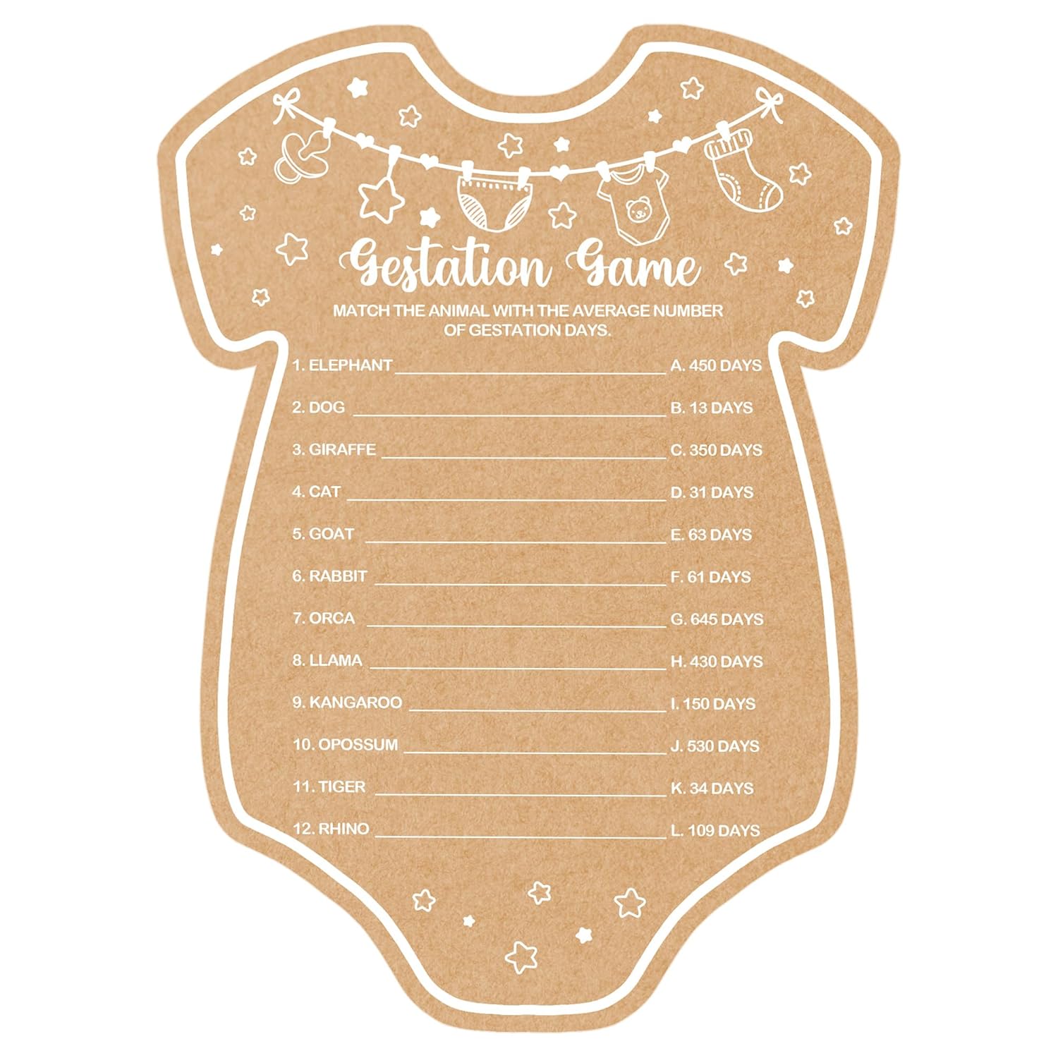 Baby Shower Games, Gestation Game, Baby Shower Game, Set Of 30 Cards, Baby Games For Baby Shower, Baby Shower Decorations, Baby Shower Ideas, With Answer Keys
