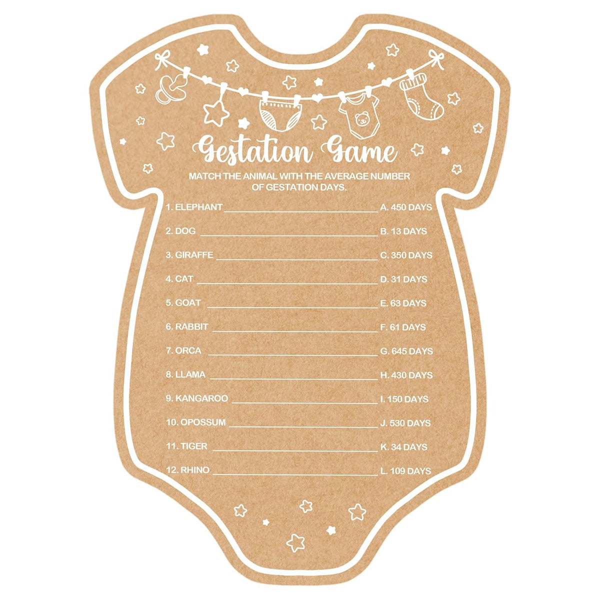 Baby Shower Games, Gestation Game, Baby Shower Game, Set Of 30 Cards, Baby Games For Baby Shower, Baby Shower Decorations, Baby Shower Ideas, With Answer Keys