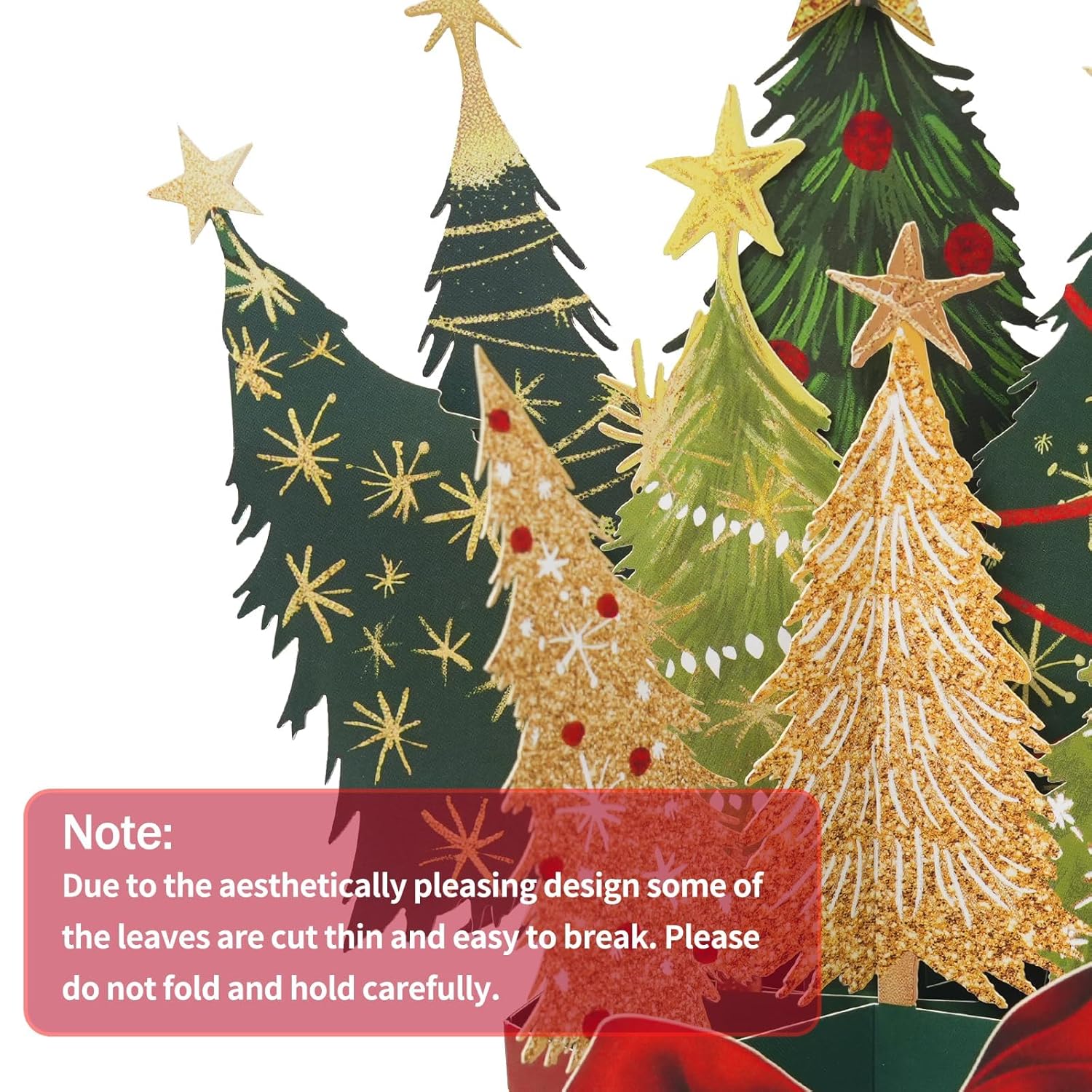 Christmas Pop Up Card With 13 Inch 3D Christmas Tree & Gift Box - Winter Greeting Card, Blank Note & Envelope Included, Holiday Gift For Women, Men, Kids Apuc03