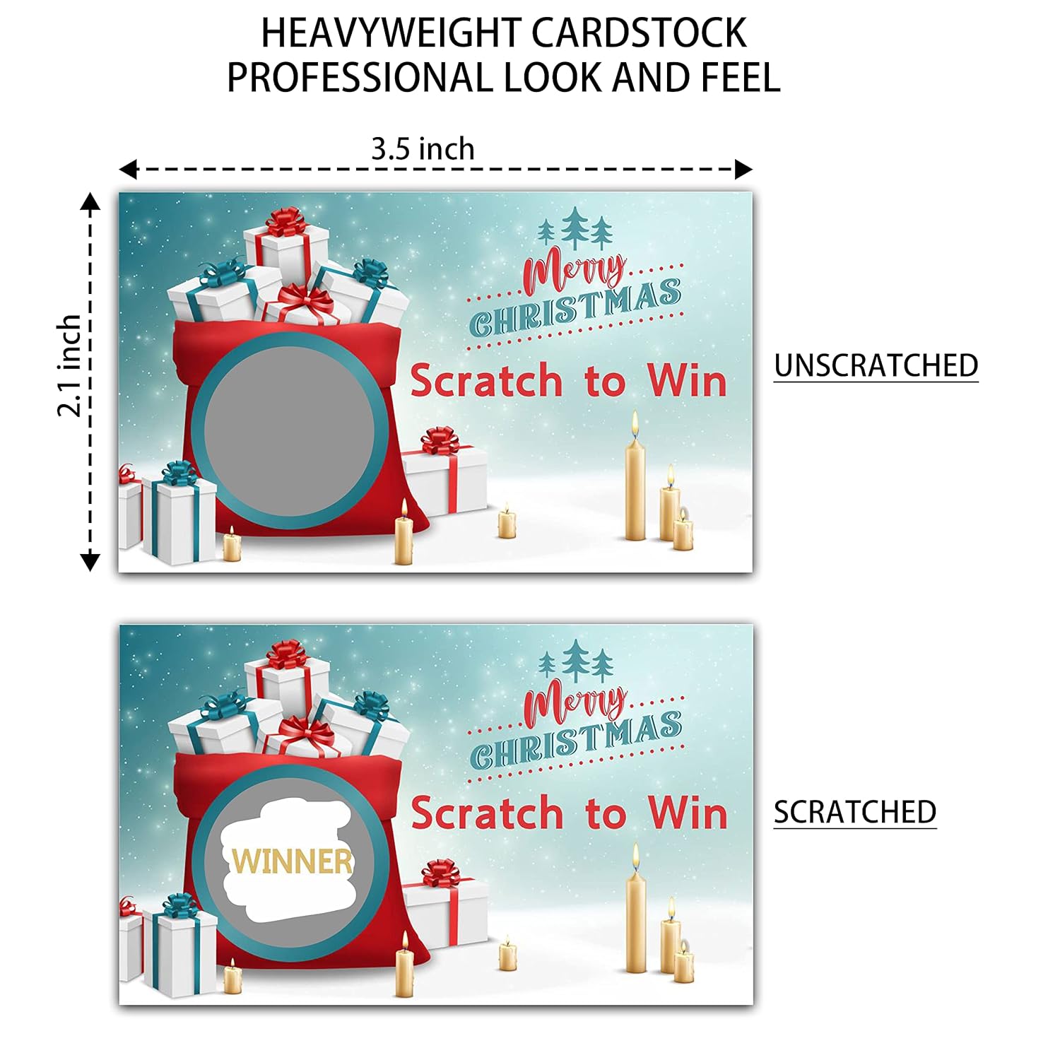 Christmas Scratch Off Game Cards, Scratch Off Stickers Holiday Games, Lottery Raffle Tickets, Christmas Party Supplies Decorations, New Year Activities For Adults Friends (50 Pack)-01