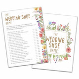 Wildflowers Wedding Shower Games, Wedding Shoe Bridal Shower Games Cards, Spring Flowers Bachelorette Party Game Ideas, Engagement Party Supplies & Activity, Set Of 30 Cards -A07