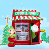 6Ft Christmas Inflatable Santa Elf Cookie Shop Decoration With Led Lights Outdoor Yard Easter Blow Up Decorations Inflat