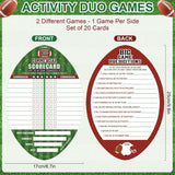 25 Pack Football Party Cards Double-Sided, 2 Games In 1 Football Game Cards For Super Football Bowl Game Day Sports Themed Parties