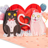 Frndly 3D Purrfect Love Pop Up Valentine'S Day Card, For Valentine'S Day, Birthday, Mothers Day, All Occasion, Handcrafted - 100% Recycled And Eco-Friendly, 8" X 6" Cover - With Note Tag