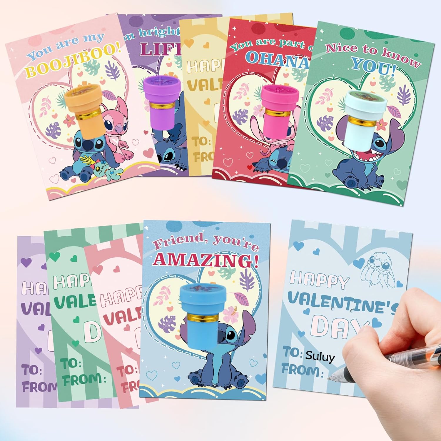 Valentines Day Gifts For Kids Classroom, Set Of 24 Valentines Cards For Kids And Stampers, Valentines Day Cards For Kids School Boys Girls Classroom Exchange Valentines Party Favors