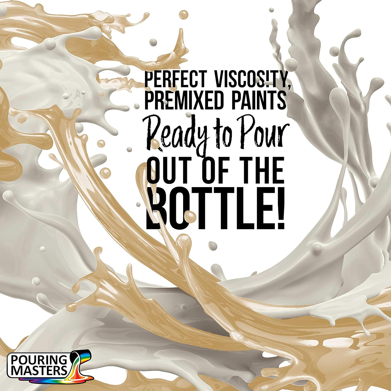 Pouring Masters Desert Sand Ready To Pour Acrylic Pouring Paint - Premium 8-Ounce Pre-Mixed Fluid Acrylic Paint - Fluid Art Supplies For Canvas, Wood, Paper, Tile & Rocks