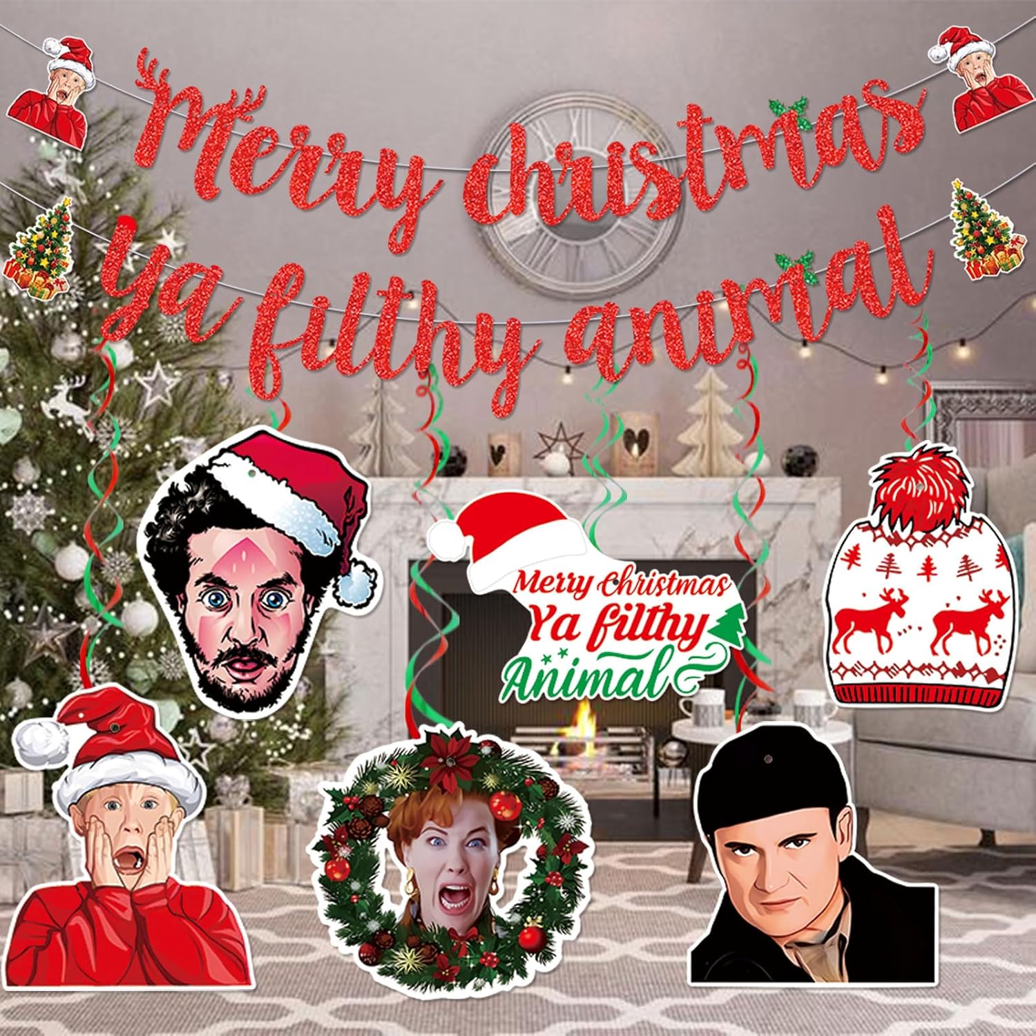 Merry Christmas Banner Home Alone Christmas Decorations