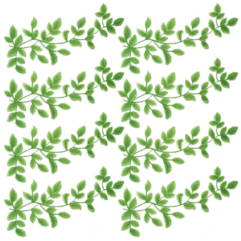 4 Pairs 3D Lace Forest Leaves Vine Patches Decoration, Green Sewing Embroidery