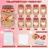 Valentines Day Cards For Kids School, 36 Pack Candy Jar Valentine Card Set With Treat Bags Classroom Exchange Gift For Boys Girls Toddlers Friends Party Favors (Candy Not Included)