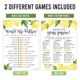 20 Lemon Bridal Shower Games-Couples Wedding Shower Games, Would She Rather Game Set, What'S In Your Purse Game