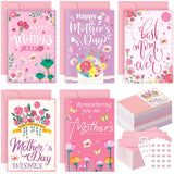 100 Pcs Mothers Day Greeting Cards, Mother'S Day Cards Bulk With Pink Envelopes And Stickers Blank Inside For Mother'S Day Mom Birthday Gift Supplies For Florist Church Mom Flower