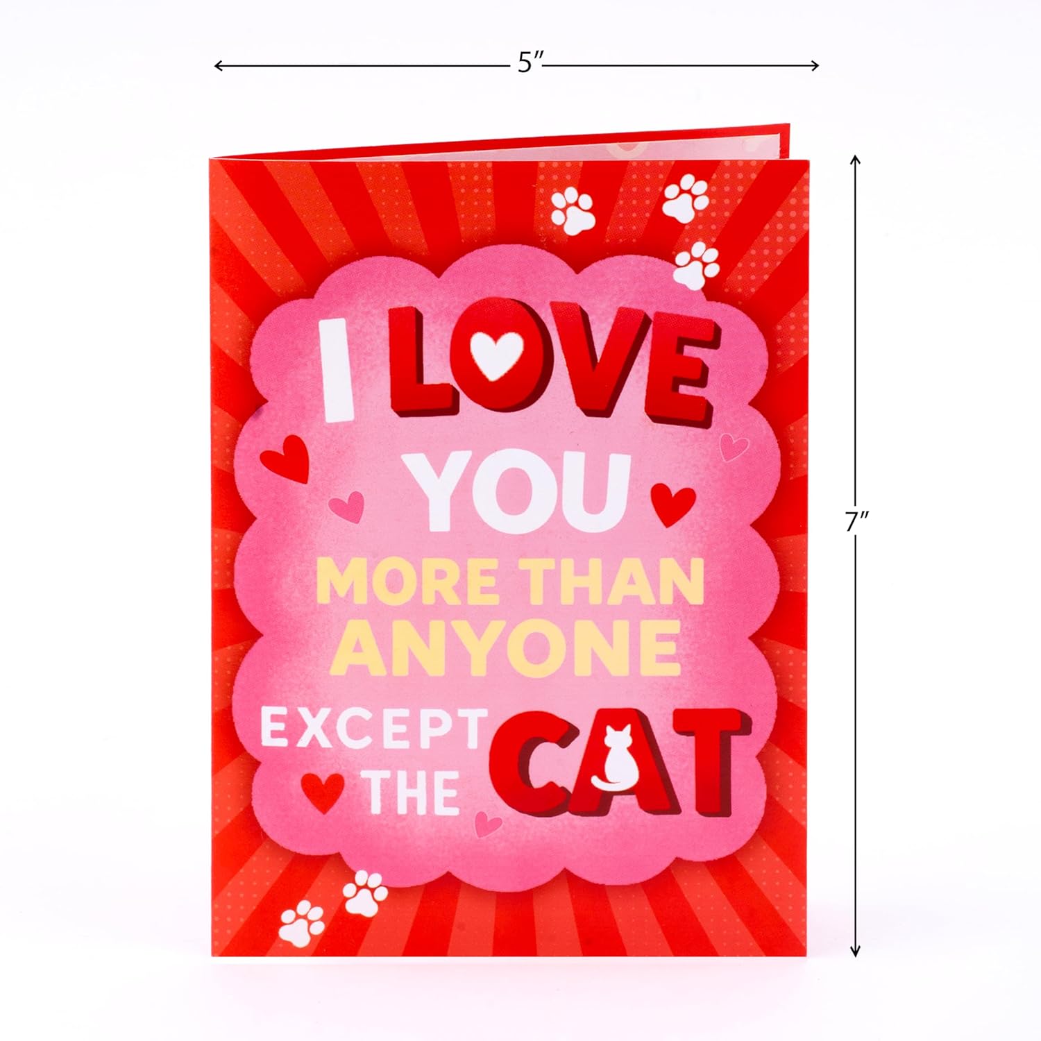 Funny Cat - Love Pop Up Card, Happy Valentine'S Day, Hearts, Roses, Love Anniversary 3D Popup Greeting Cards, Gifts For Wife, Husband, Lovers, Kids, 5X7 - Includes Envelope And Message Note