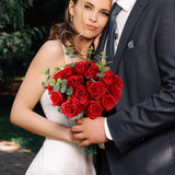 36 Pcs Roses Artificial Flowers In Bulk, Realistic Long Stem Fake Silk Roses For Party Home Wedding Centerpiece Office Diy Bouquets Decor?Red?