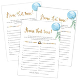 Blue Balloon Name That Tune Game, Pack Of 30 Game Cards, Baby Shower Game, Gender Neutral Boy Or Girl, Fun Baby Game And Activity - Gn42