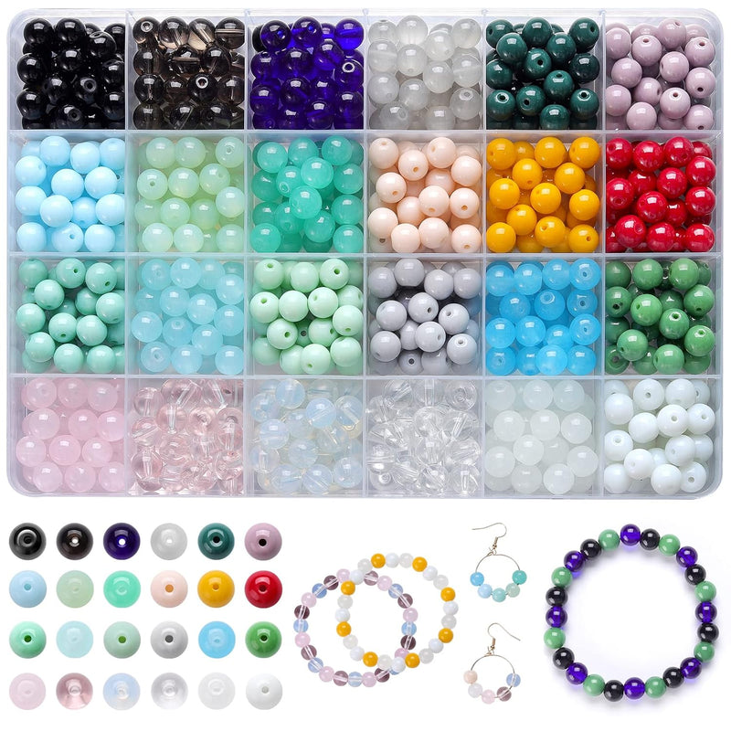 600Pcs Glass Beads For Jewelry Making Bracelet Making Kit Crystal Bead