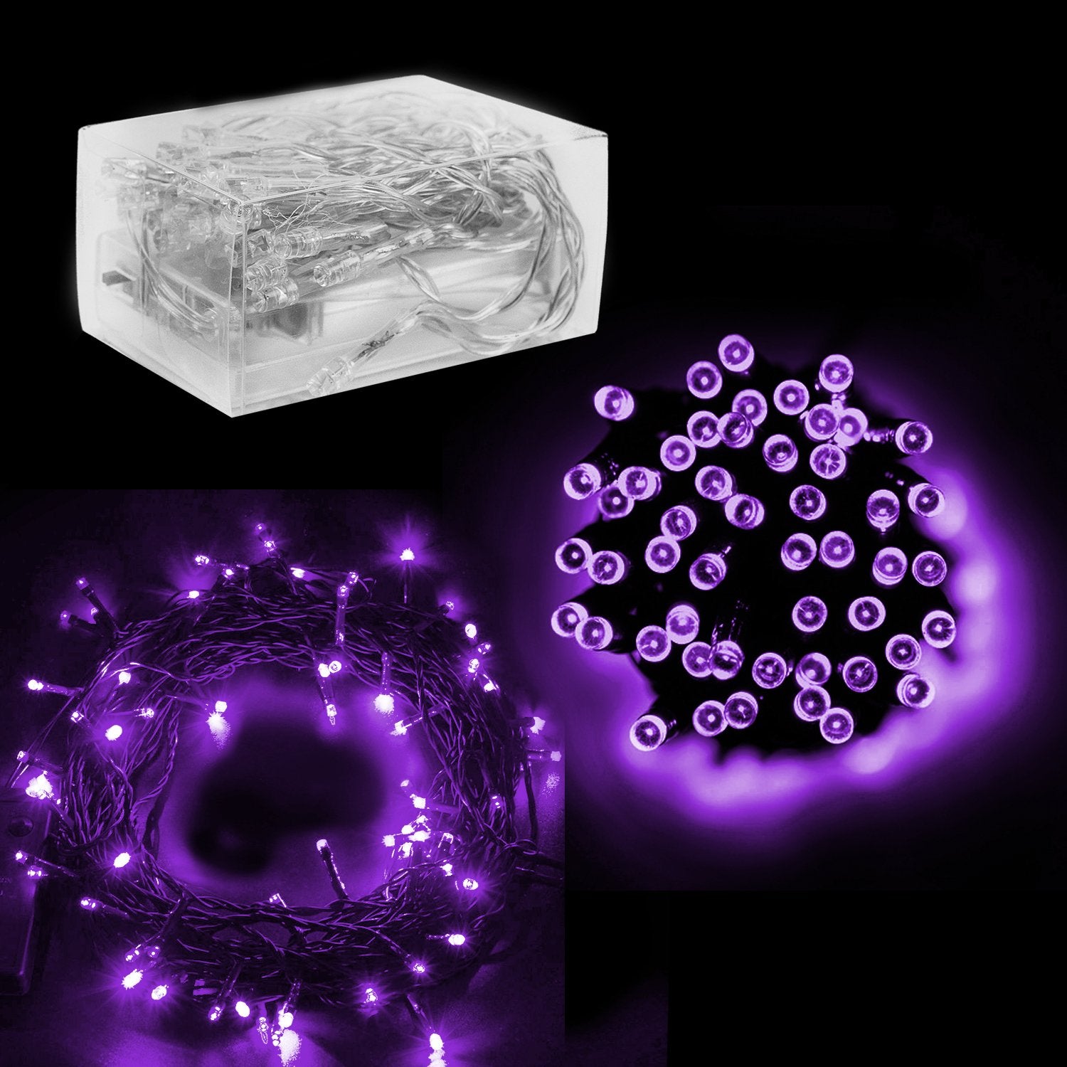 30 Mini Bulb Led Battery Operated Fairy String Lights In Purple For Valentines Day, Romantic Wedding, Home Decoration Ro