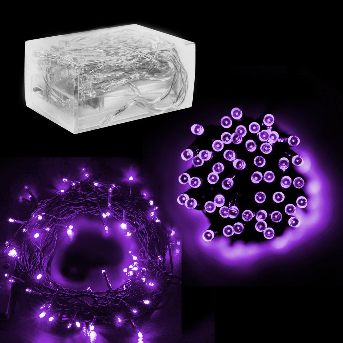 30 Mini Bulb Led Battery Operated Fairy String Lights In Purple For Valentines Day, Romantic Wedding, Home Decoration Ro