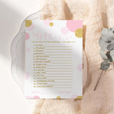 Pink And Gold Baby Shower Games For Girls - Word Scramble Cards - Fun Baby Shower Activities - Princess Theme With Twinkle Little Star - 25 Pack