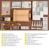 Oil Painting Set With French Easel, Paint Kit With Easel,7X100Ml/3.38Oz Paint, Paintbrushes,Canvas & Oil Painting Supplies For Adults &Artists