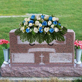 Artificial Cemetery Flowers - Mixed Artificial Roses And Daisies Saddle Flowers For Headstone