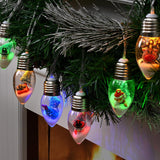 2Pcs 13.2Ft Christmas Snow Globe String Lights, 20 Led Bulbs For Christmas Tree, Battery Powered Indoor Decoration With