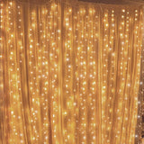 300 LED Curtain String Lights Plug In Warm White Fairy Lights 8 Modes for Bedroom Wedding Party Window Wall Decor