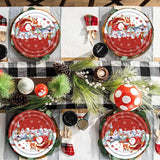 168 Pcs Merry Christmas Disposable Dinnerware Sets,Christmas Paper Plates And Cups Napkins Forks,Tablewares Christmas Paper Plates Heavy Duty,Christmas Xmas Party Supplies Decor,Serve 24