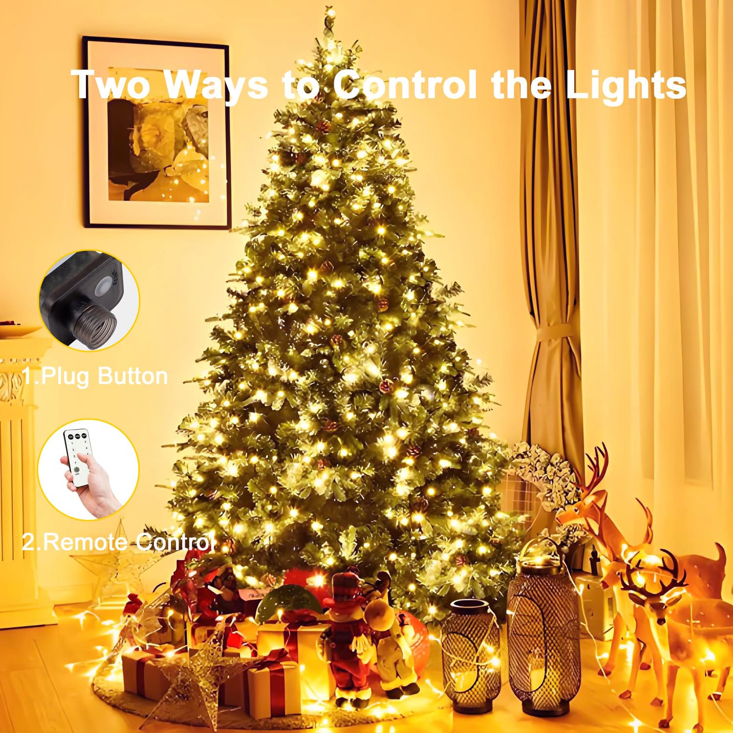 Christmas Tree Lights,2M/6.6Ft 400Led Fairy Light With Remote Control,16 Lines String Light,8 Modes,Timing Function,Led