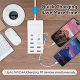 10-Port USB Charging Station Multi Charger Block with 50W 10A Total Output