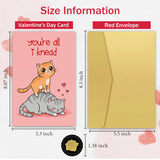 Pun Cat Valentines Day Card, Cute Valentine Card For Him Her, Sweet Anniversary Card & Gifts For Husband Wife, Lovely Valentines Day Card Gift For Boyfriend Girlfriend