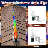 The 50 Pack Ridge Clips Christmas Light Clips For Upright Installing C7 C9 Bulbs Roof Row Light Hooks Aluminum Holiday Outdoor String Hook For Roof Gutter Strings Multi Functional Universal