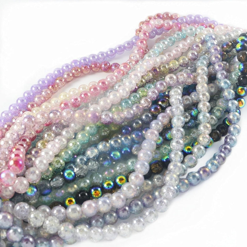 600 Piecess 10Mm Glass Beads For Jewelry Making, 20 Colors Glass Crystal Beads