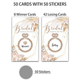 Bridal Shower Scratch Off Game Cards, Pampas Grass Greenery Bridal Lottery Tickets, Boho Floral Wedding Shower Games Ideas, Bachelorette Party Activities & Decorations (50 Pack)-09