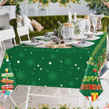 3 Pack Christmas Birthday Tablecloth Disposable Xmas Happy Birthday Table Cover For Merry Christmas Party Supplies, 54 X 108 Inch