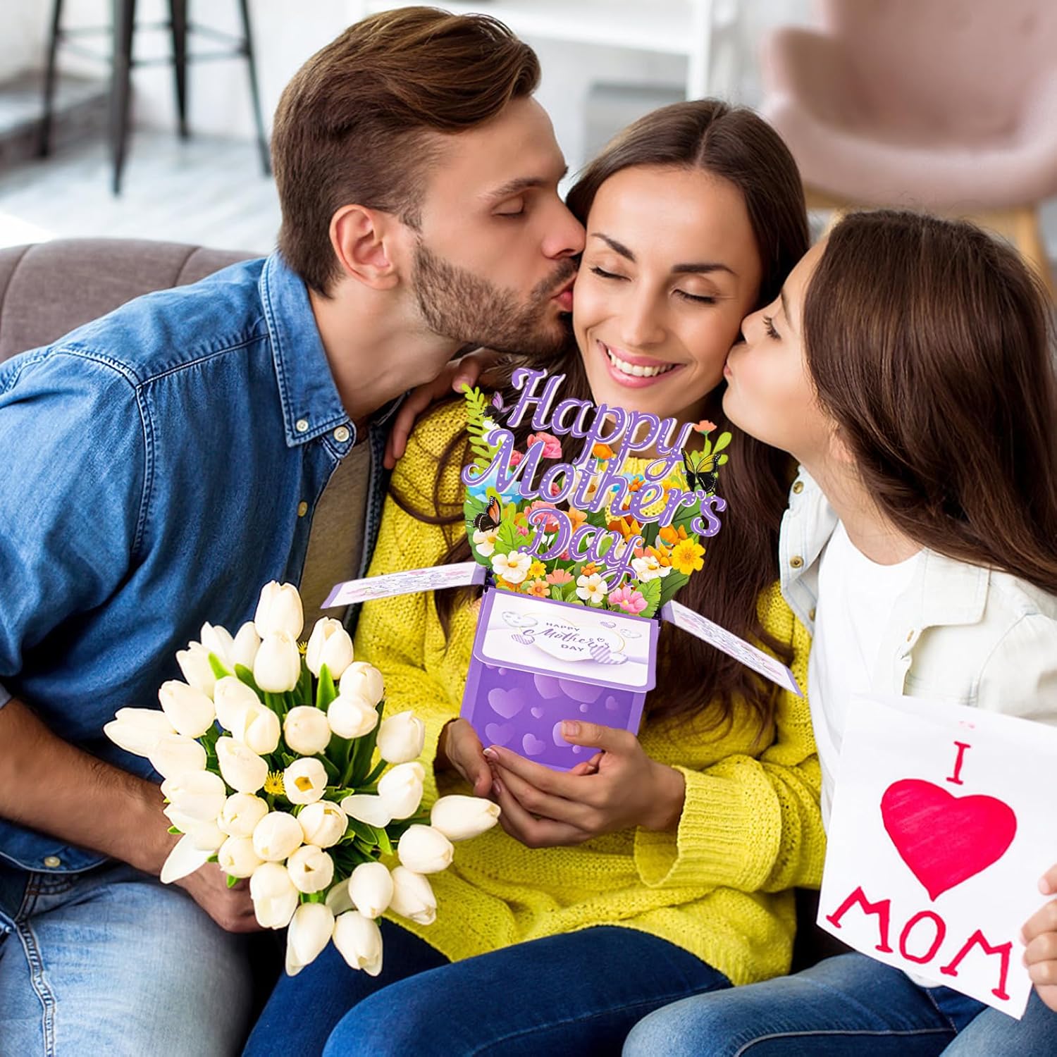 3D Pop Up Mothers Day Card Happy Mothers Day Pop Up Flower Bouquet Card With Envelope Mother'S Day 3D Greeting Card Mother'S Day Pop Up Card Gifts For Her Wife Mom Grandma Aunt Daughter