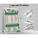What'S Your Golf Name Game, 1 Golf Theme Sign And 50 Name Tag Stickers, Baby Shower Game Cards, Birthday Game And Adult Parties, Activity Game For Office Or Class | Ptk025L