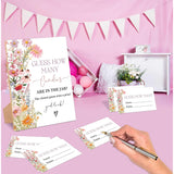 Wildflower Guess How Many Candies Are In The Jar Game, Pack Of 1 Wooden Tabletop Sign With Stand And 50 Guessing Cards, Floral Baby Shower Game, Gender Reveal Party Decorations - Wv17