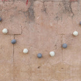 De Kulture Handmade Premium Wool Felt Large Pom Pom Garland Eco Friendly Christmas Tree Ornament, Home Office Wedding Party Holiday Decoration Banner | 96 Inches (Grey & Off White)