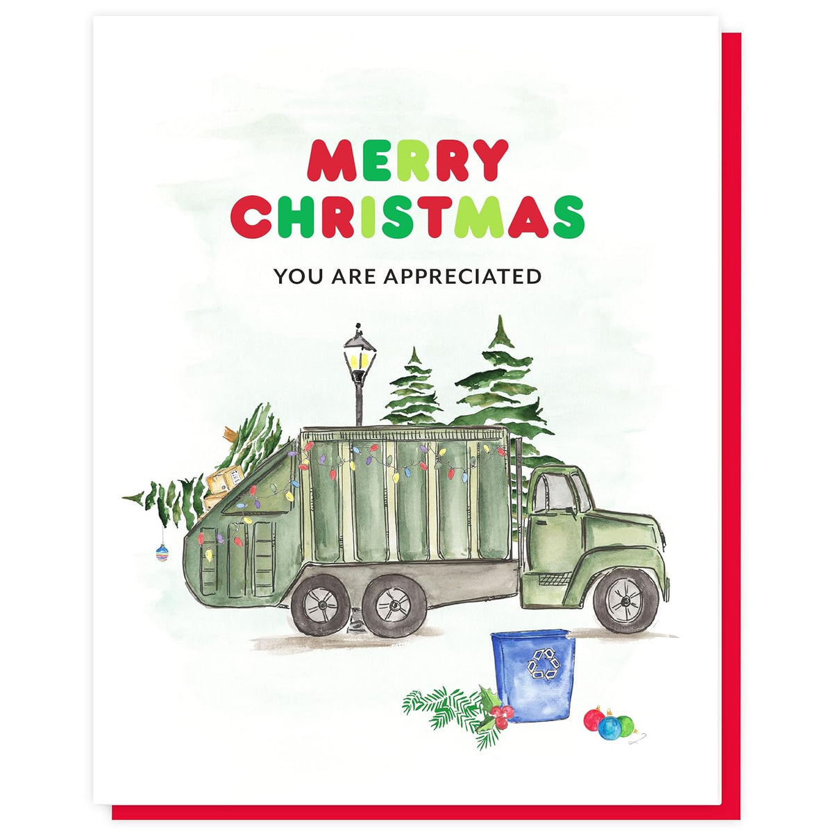 Thank My Driver Christmas Thank You, Gifts For Garbage Men Appreciation Christmas Cards For Trash Collector, Happy Holiday Card For Garbage Man, Recycle Truck, Waste Collection, Sanitation Worker
