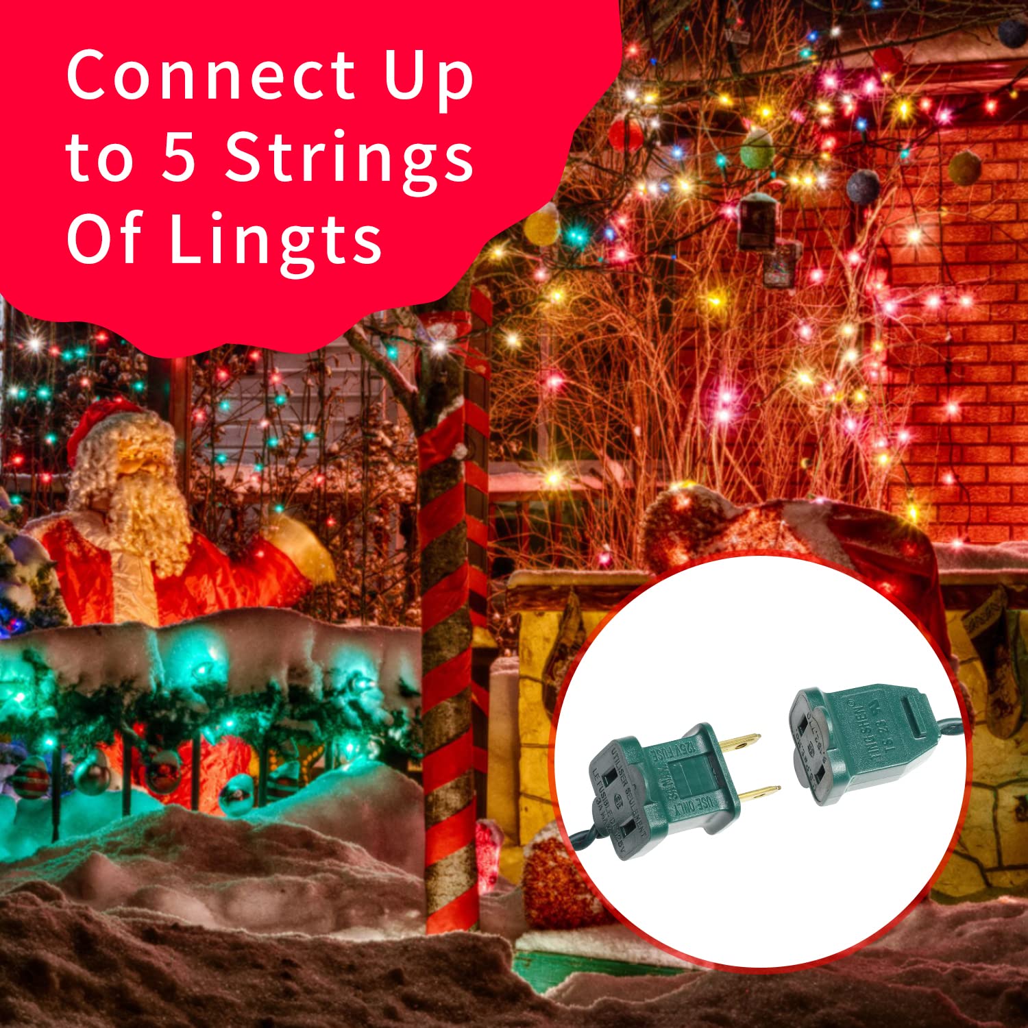 Ultra-Bright Connects End To End Multi Christmas Mini Lights 100L 19.6Ft Ul Listed Incandescent Bulb String Light Set Fo
