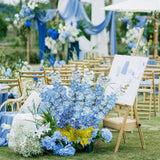 6Pcs 240 Heads Blue Delphinium Artificial Flowers, 47"/120Cm Long Stem Larkspur Artificial Flowers, Faux Artificial Snapdragon Flowers For Tall Vase, Home Office Garden Wedding Decor
