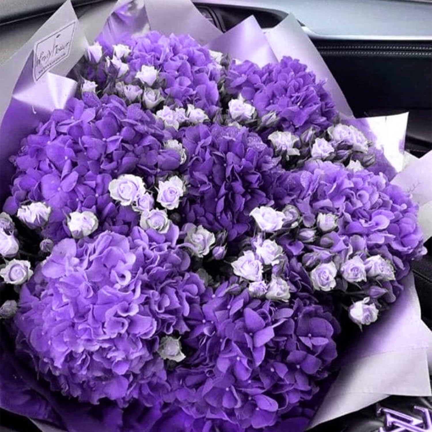 5Pcs Hydrangea Artificial Flowers Real Touch 20 Inch Lifelike Hydrangea Flower For Home Wedding Office Party Living Room Decoration (Purple#2)
