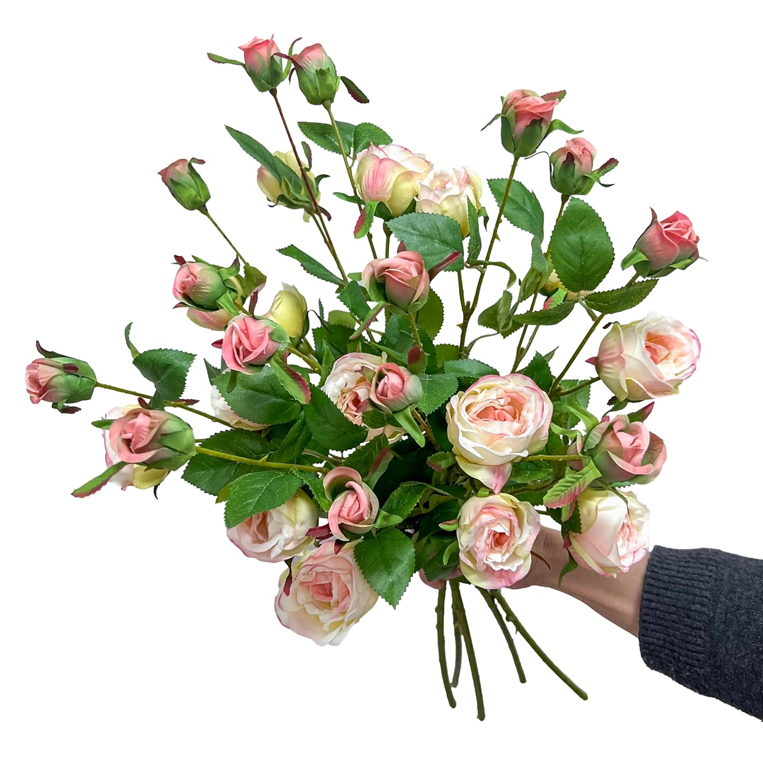 6 Pcs Light Pink Rose Artificial Flowers Real Look, 26'' Fake Faux Silk Roses With Long Stems For Tall Vase,Pink Flower Bouquet For Home Decor,Flores Artificiales Para Decoracion (6, Light Pink)