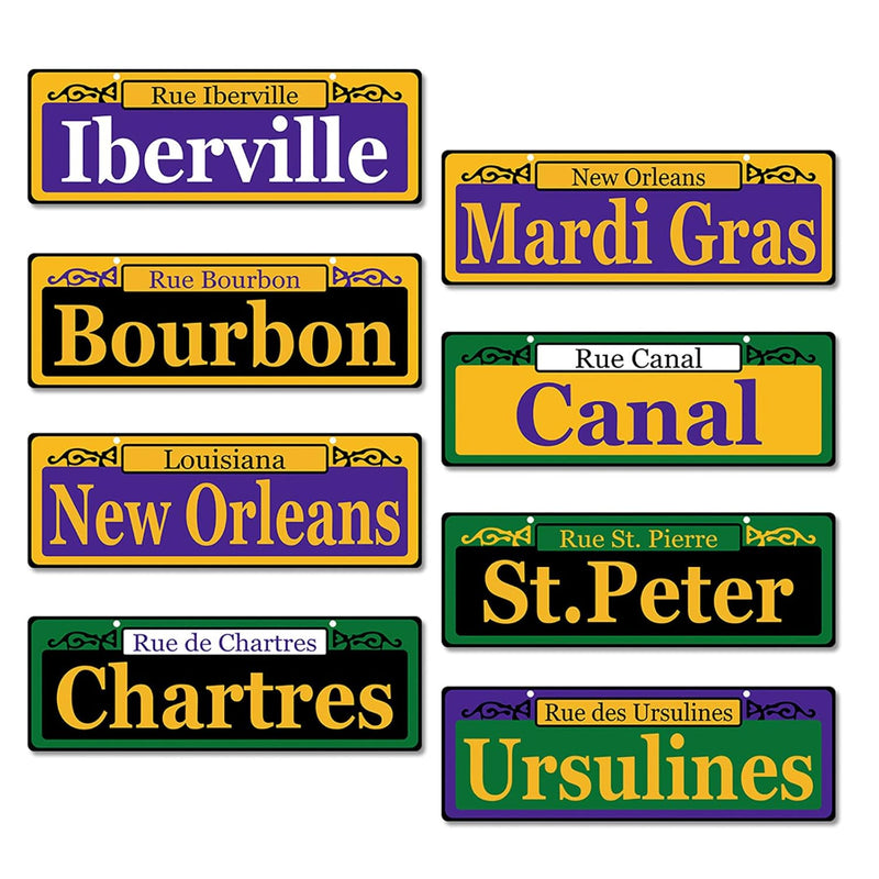 Mardi Gras Carnival Party Street Sign Decoration 16Pcs