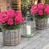3 Pcs Artificial Geraniums Flowers Silk Geraniums For Outdoors Uv Resistant Rose Red Artificial Geranium Bush Faux Flowers Plant For Planter Garden Home Decor Patio Vase Table Centerpiece